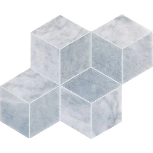 Completa Marble Series Sky Blue Rhomboid Honed Marble Mosaic