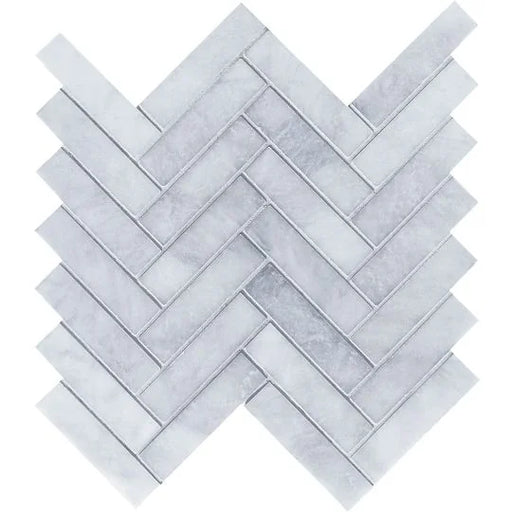 Completa Marble Series Sky Blue 1x4 Herringbone Honed Marble Mosaic