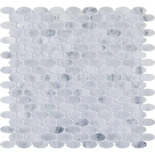 Completa Marble Series Sky Blue Ellipse Honed Mosaic