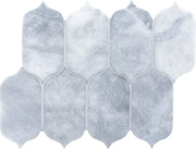 Completa Marble Series Sky Blue Lotus Mesh Honed Marble Mosaic