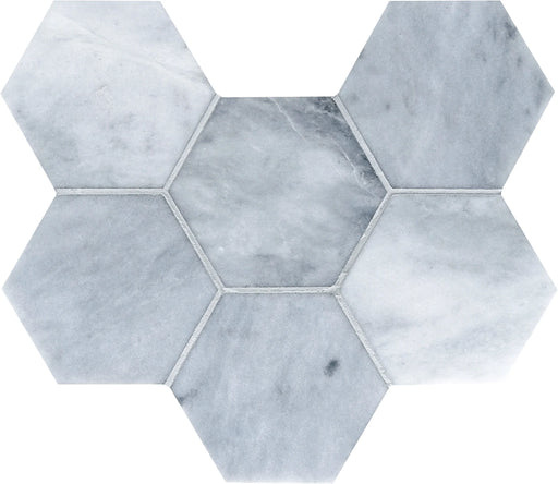 Completa Marble Series Sky Blue Penny Round 3/4 Mesh Honed Marble Mosaic