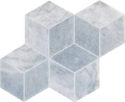Completa Marble Series Sky Blue Rhomboid Honed Marble Mosaic