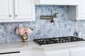 Completa Marble Series Sky Blue Penny Round 3/4 Mesh Honed Marble Mosaic