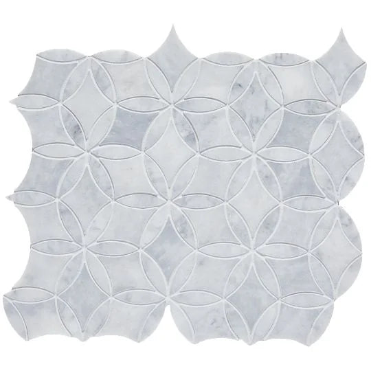 Completa Marble Series Sky Blue Flower Honed Mosaic