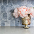 Completa Marble Series Sky Blue Lotus Mesh Honed Marble Mosaic