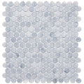 Completa Marble Series Sky Blue Penny Round 3/4 Mesh Honed Marble Mosaic