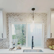 Completa Series Skyline 1x4 Honed Herringbone Marble Mosaic