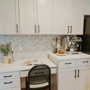 Completa Series Skyline 1x4 Honed Herringbone Marble Mosaic