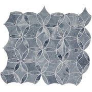 Completa Series D Blue Flower Honed Marble Mosaic