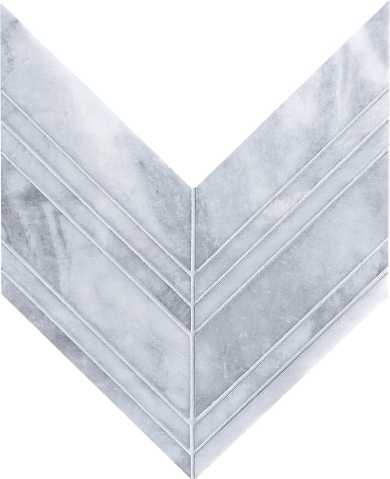 Completa Marble Series Sky Blue Chevron Honed Mosaic