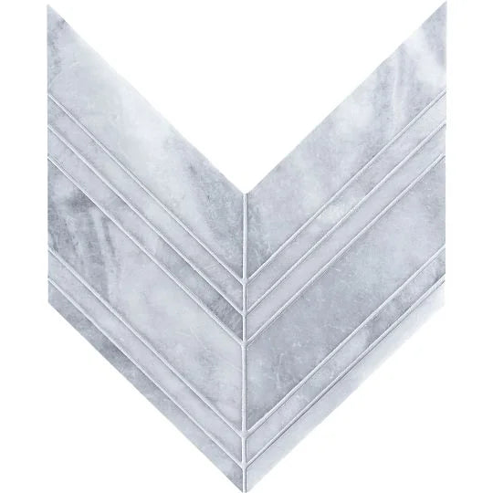 Completa Marble Series Sky Blue Chevron Honed Mosaic