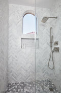 Completa Marble Series Sky Blue Ellipse Honed Mosaic
