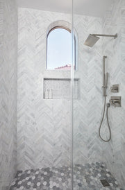 Completa Marble Series Sky Blue Ellipse Honed Mosaic