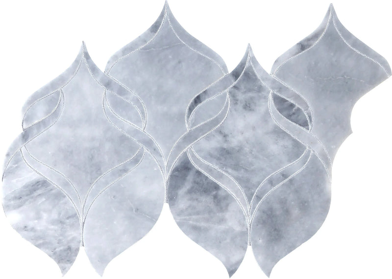 Completa Marble Series Sky Blue Penny Round 3/4 Mesh Honed Marble Mosaic