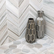 Completa Series Skyline Hex 4 Inch Honed Marble Mosaic