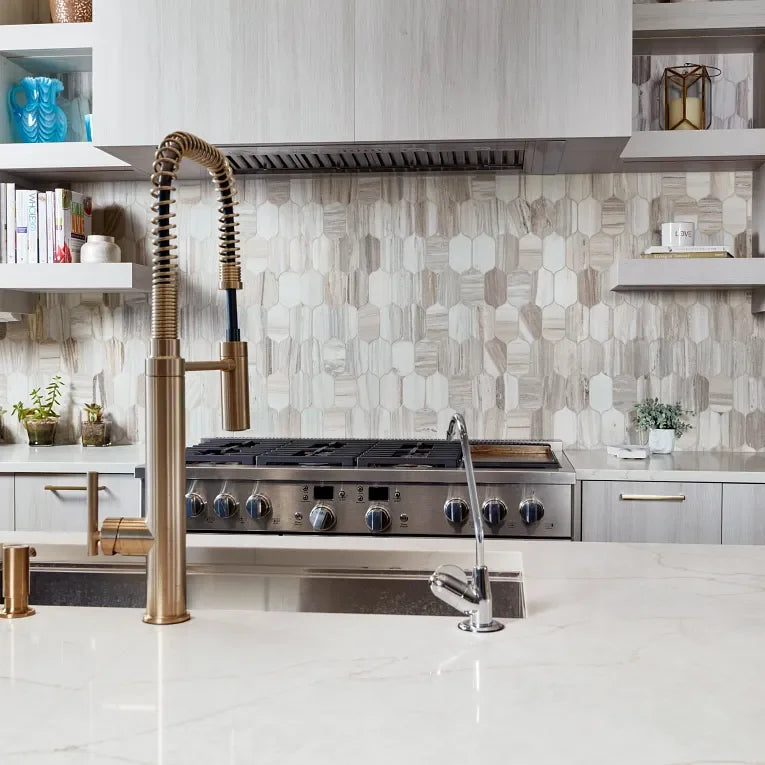 Completa Marble Series Skyline Rhomboid Honed Mosaic