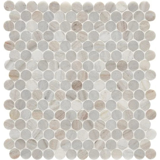 Completa Marble Series Skyline Penny Round 3/4 Honed Mosaic