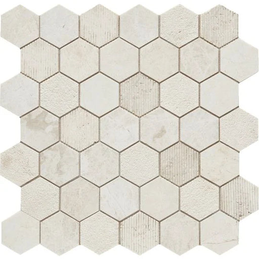 Completa Marble Series Terra Nova 2x2 Hexagon Multi Finish Marble Mosaic