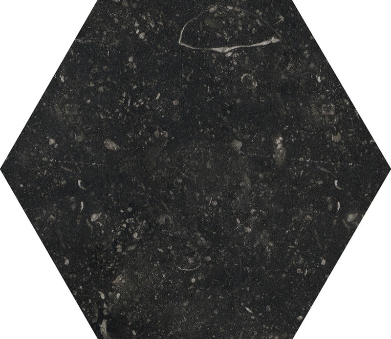 Concert Black 7x6 Hexagon Porcelain Tile