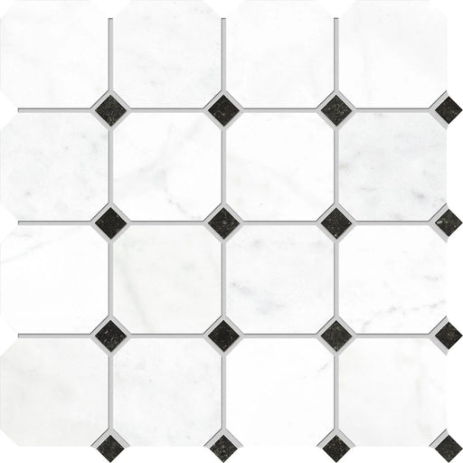 Concert White 12x12 Octagon Porcelain Mosaic Tile