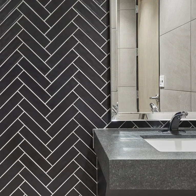 Concerto Black 2-1/4x9-3/4 Matte Ceramic / Porcelain Tile