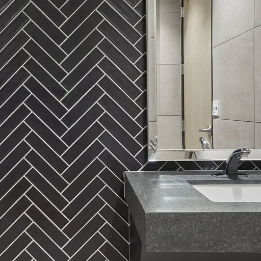 Concerto Black 2-1/4x9-3/4 Matte Ceramic / Porcelain Tile