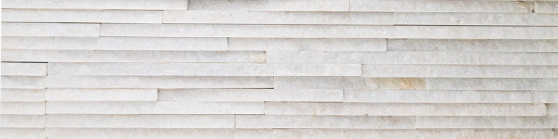 Contemporary Mini Ledgestone Snowfall 6x24 Natural Quartzite Ledger Stone