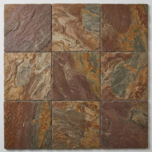 Copper 12x12 Gauged Quartzite Tile close-up