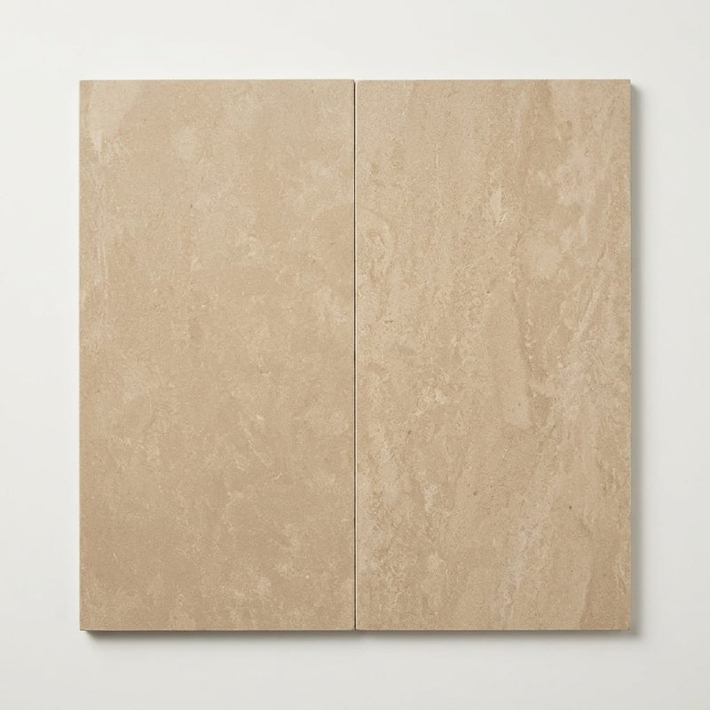 Corton Sable Limestone Tile 12x24 Honed 3/8 inch close-up