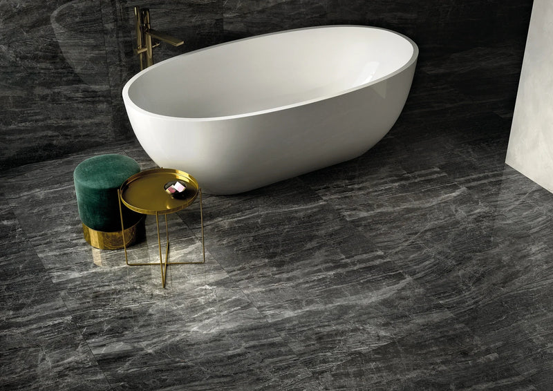 Cosmic Black 3x12 Surface Bullnose Porcelain Trim