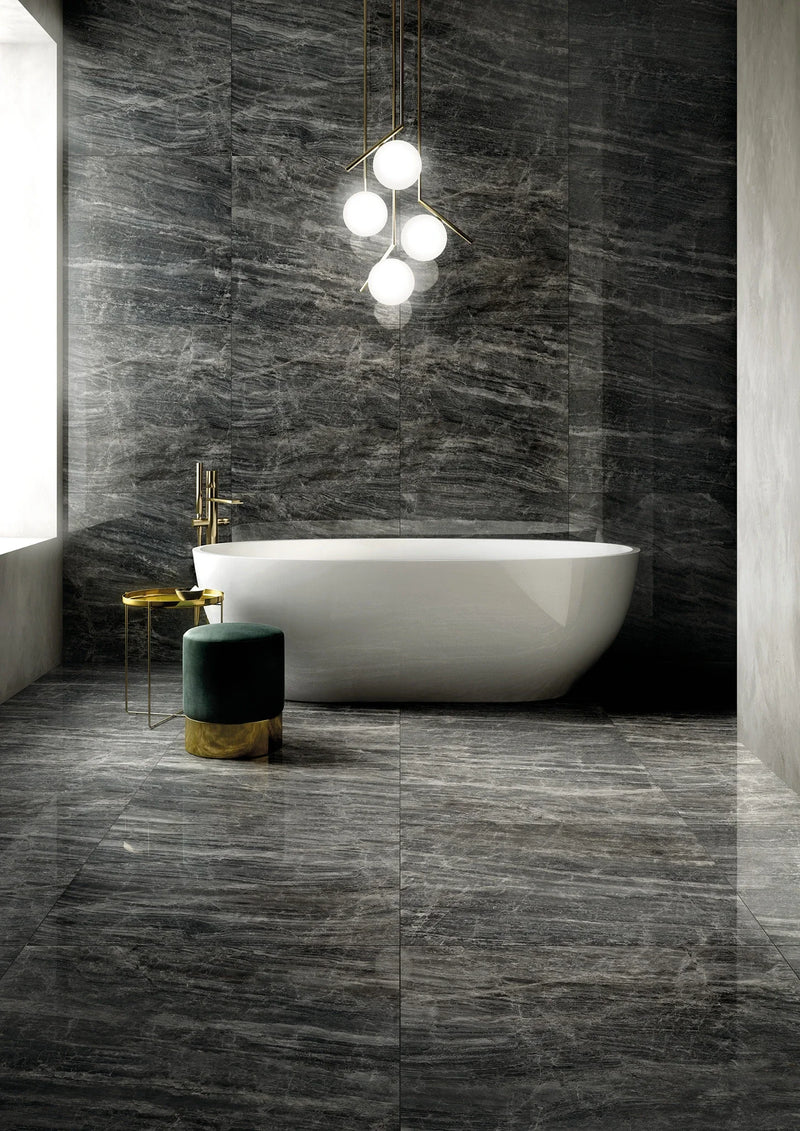 Cosmic Black 3x12 Surface Bullnose Porcelain Trim