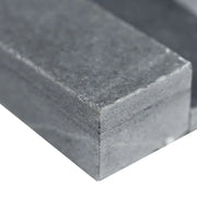 Cosmic Black 3D Wave 6x24 Panel Honed Marble Stacked Ledger Stone