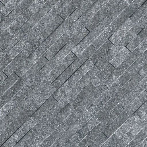 Cosmic Black Split Face 6x24 Panel Marble Stacked Ledger Stone