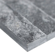 Cosmic Black Split Face 6x24 Panel Marble Stacked Ledger Stone
