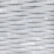 Cosmic Gray 3D Wave 6x24 Panel Honed Marble Stacked Ledger Stone