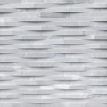 Cosmic Gray 3D Wave 6x18 Corner Honed Marble Stacked Ledger Stone