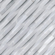 Cosmic Gray 3D Wave 6x24 Panel Honed Marble Stacked Ledger Stone