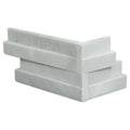 Cosmic Gray 3D Wave 6x18 Corner Honed Marble Stacked Ledger Stone