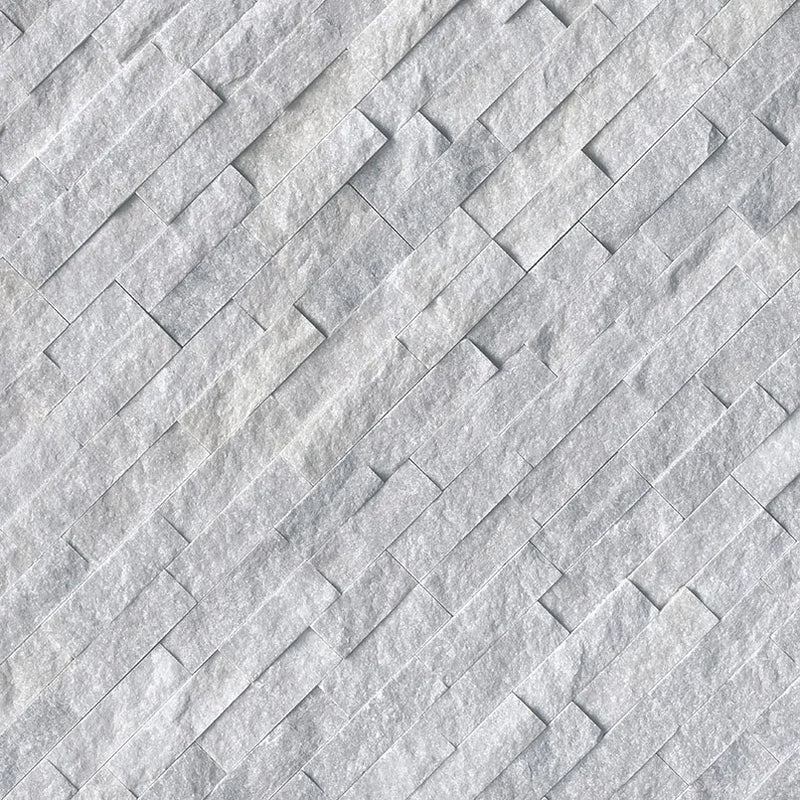 Cosmic Gray Split Face 6x24 Panel Marble Stacked Ledger Stone