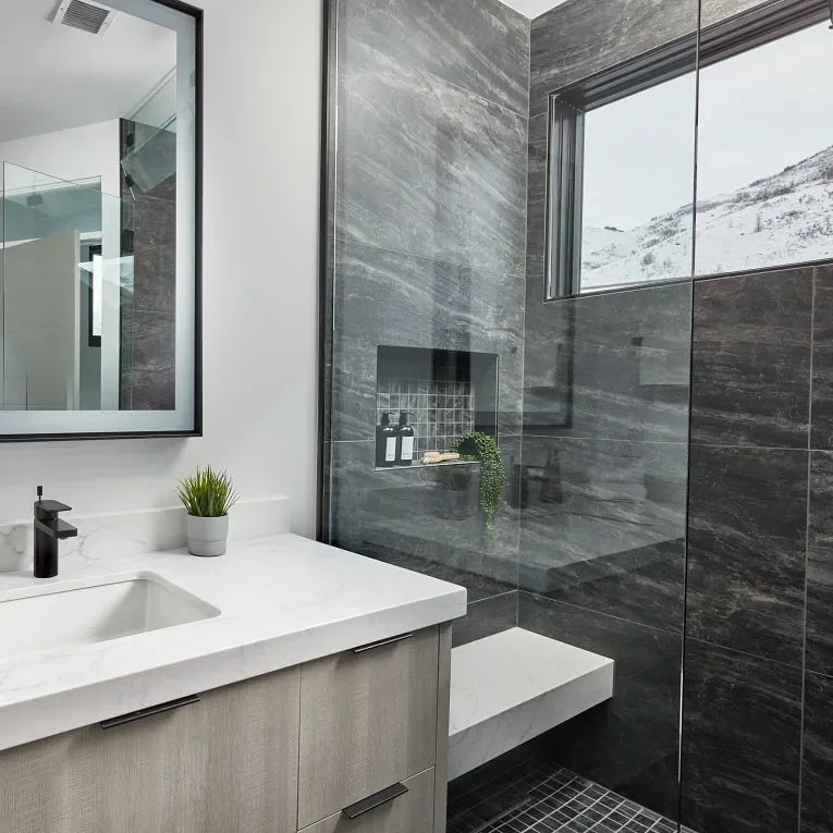 Cosmic Black 3x12 Surface Bullnose Porcelain Trim