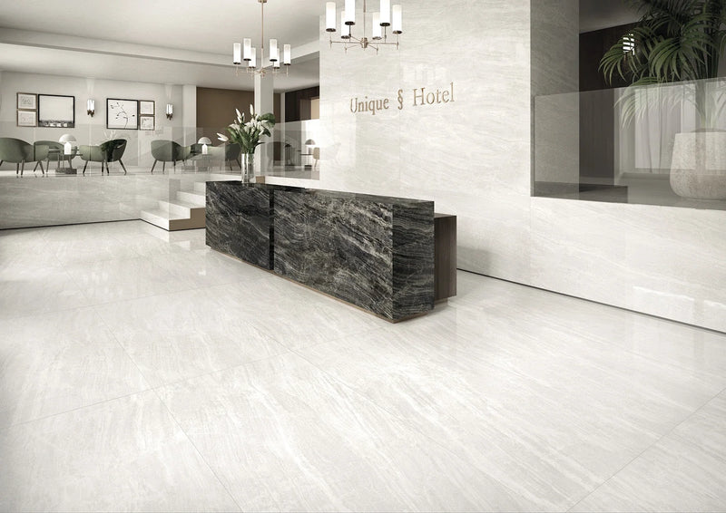 Cosmic White 3x12 Surface Bullnose Porcelain Trim