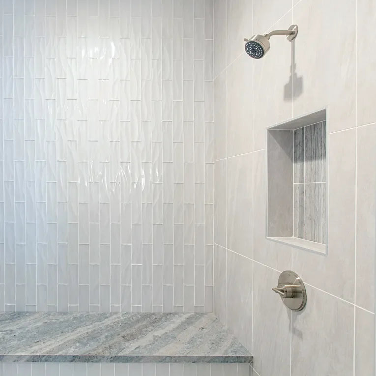 Cosmic White 3x12 Surface Bullnose Porcelain Trim