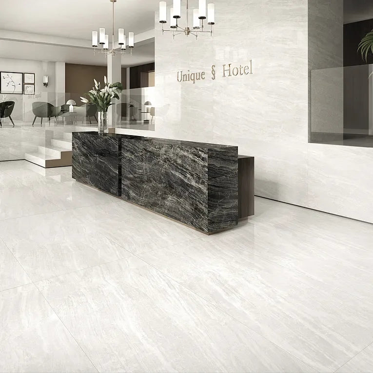 Cosmic White 3x12 Surface Bullnose Porcelain Trim