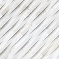 Cosmic White 3D Wave 6x24 Panel Honed Marble Stacked Ledger Stone