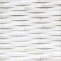 Cosmic White 3D Wave 6x18 Corner Honed Marble Stacked Ledger Stone