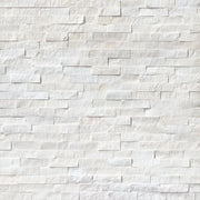 Cosmic White 6x24 Panel Splitface Marble Ledger Stone