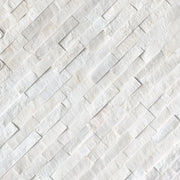 Cosmic White 6x24 Panel Splitface Marble Ledger Stone