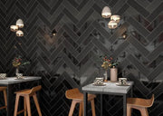 Cosmopolitan Black Deco 04x16 Glossy Ceramic Wall Tile