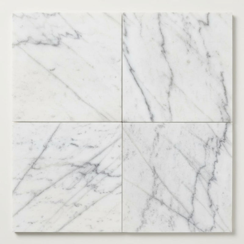 Cosmos White Marble Tile 18x18 Honed close-up