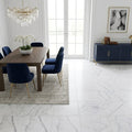 Cosmos White Marble Tile 18x18 Honed — Dining Room floor